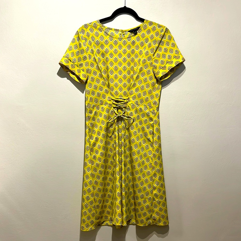 Banana Republic Lace Front Cool Combo Yellow Dress